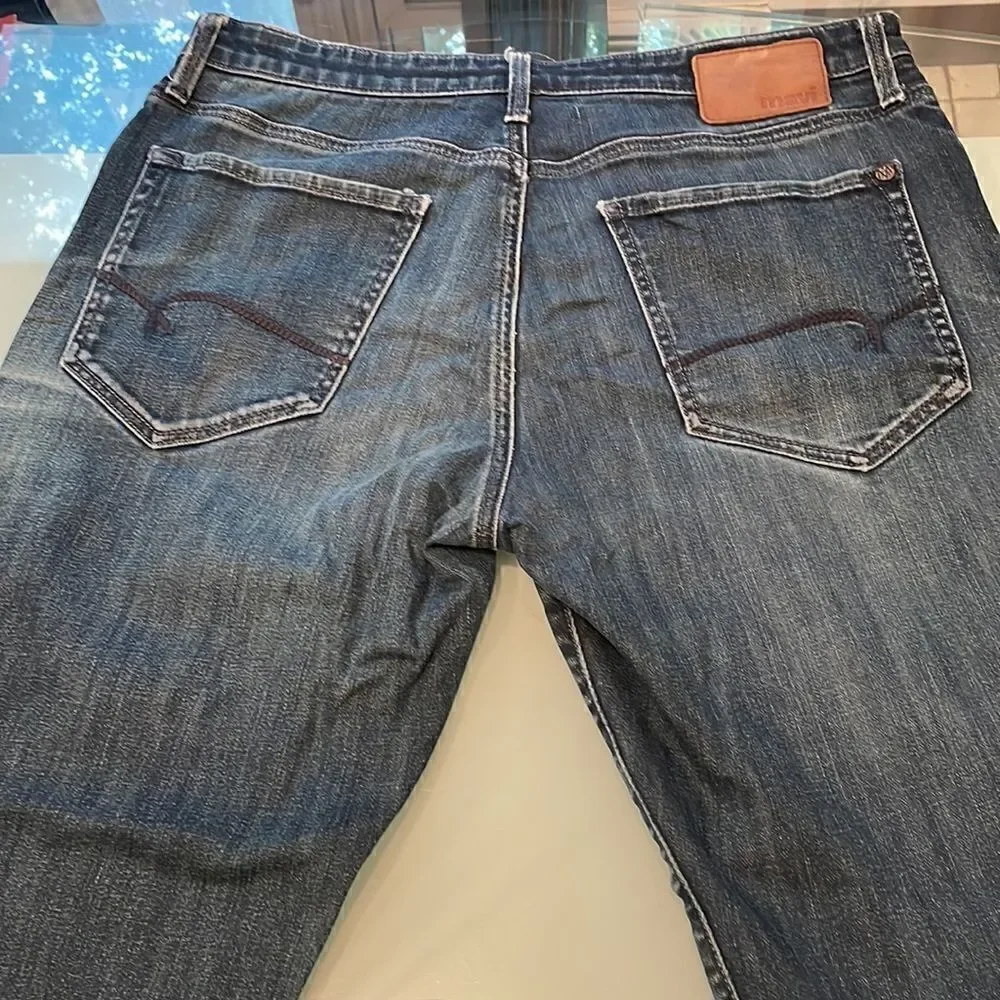 Mavi jeans 36/33 MATT dark blue wash straight light stretch distressed
